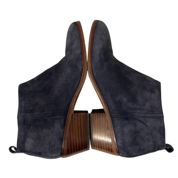 J. Crew Women's Navy Blue Suede Block Heel Ankle Booties Size 8 - Picture 3 of 14
